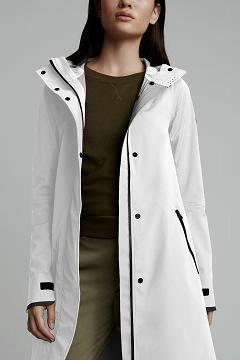 Chamarras Canada Goose Mujer México - Kitsilano Chubasquero Black Label Blancos IO9543087